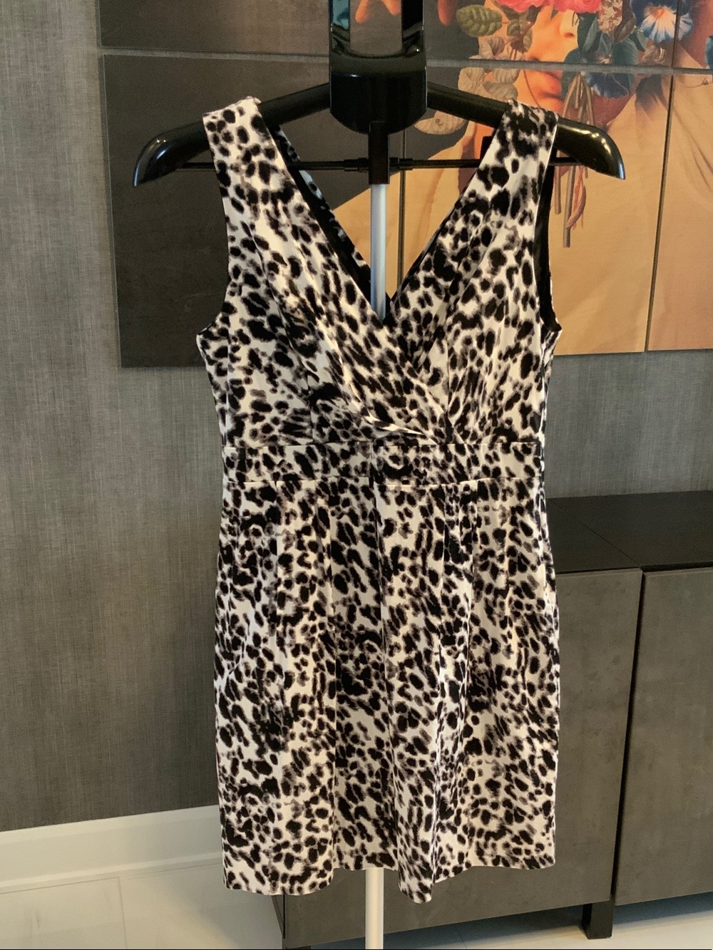 Philosophy Black and White Sleeveless Animal Print Dress M